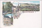 56459 Gemünden (Westerwald), u.a. Pfarrhaus, Farblitho, ca. 1900