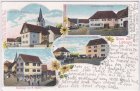 78576 Emmingen-Liptingen, u.a. Brauerei, Farblitho, ca. 1900