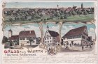 72213 Wart (Altensteig), u.a. Gasthaus, Farblitho, ca. 1900