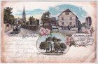 04416 Wachau (Markleeberg), Gasthof zur Linde, Farblitho, ca. 1905 