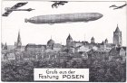 Posen, Gruss aus der Festung, Zeppelin, ca. 1915