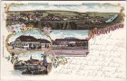 16248 Niederfinow, u.a. Bahnhof, Farblitho, ca. 1900 