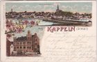 24376 Kappeln (Schlei), u.a. Postamt, Farblitho, ca. 1900
