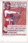 34117 Kassel, Ganzsache 1. Gesangswett-Streit, Farblitho 1899