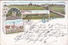 24214 Gettorf, u.a. Eisenbahnlinie, Farblitho, ca. 1895