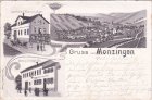 55569 Monzingen, Gasthaus August Hiltz, Litho, ca. 1900 