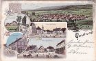 96160 Geiselwind (Unterfranken), u.a. Markt, Farblitho, ca. 1895